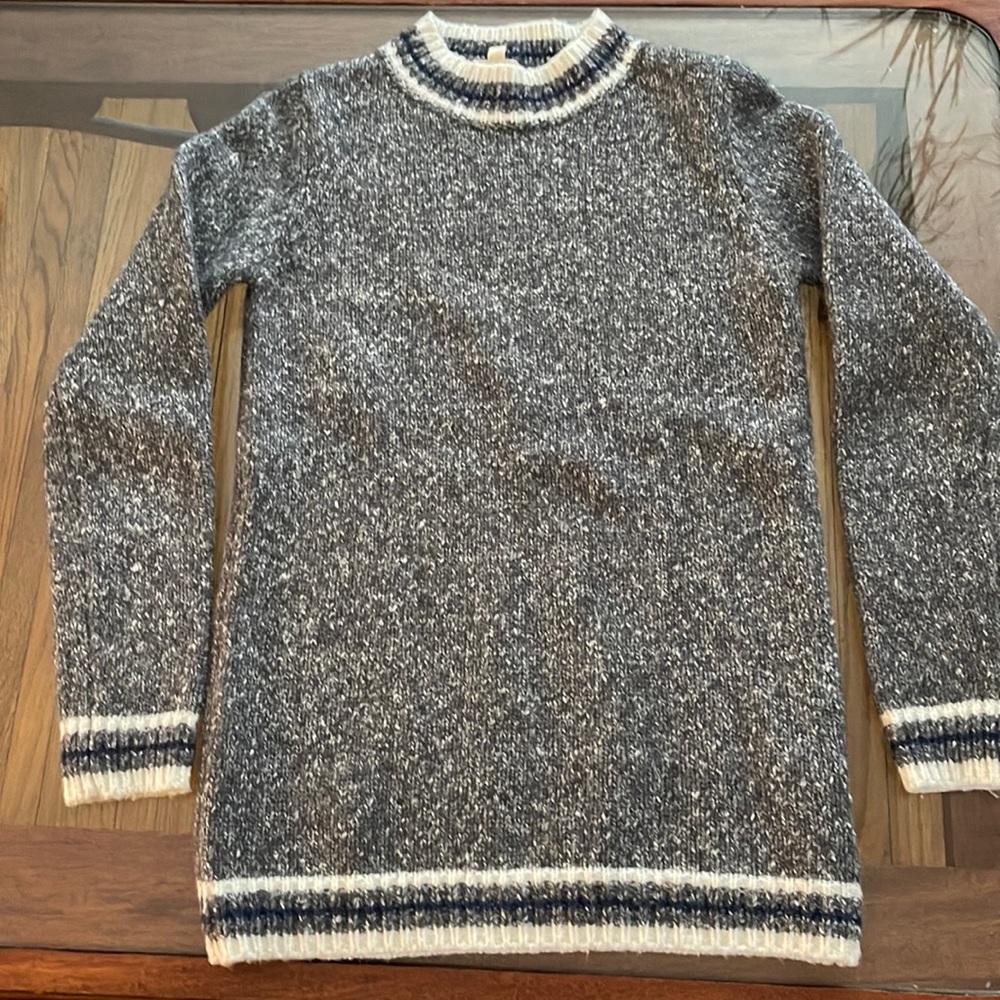 Hem & Thread wool blend Thick Warm Grey Sweater.
